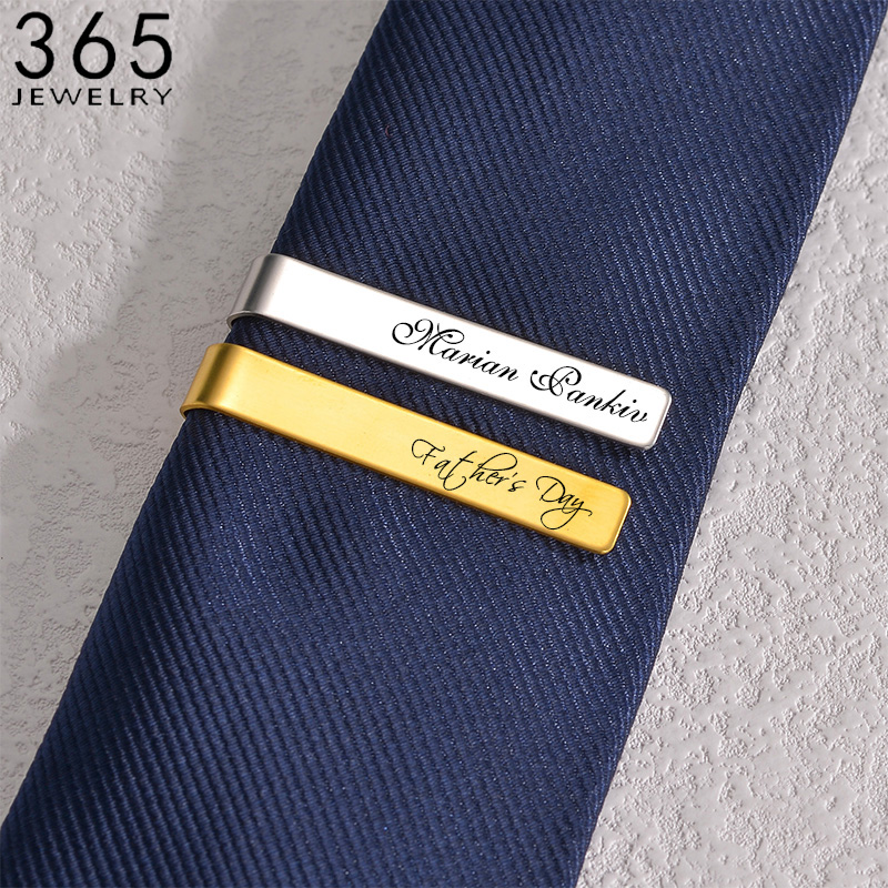 Tie Bar Set Gift - Spinki do krawatów z wygrawerowanym imieniem