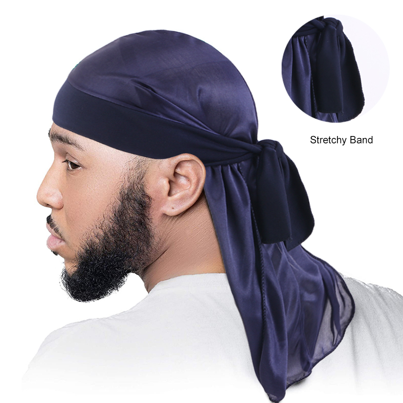 Bandana Doo Rag - Męskie jedwabiste bandany Durags Turban Hat
