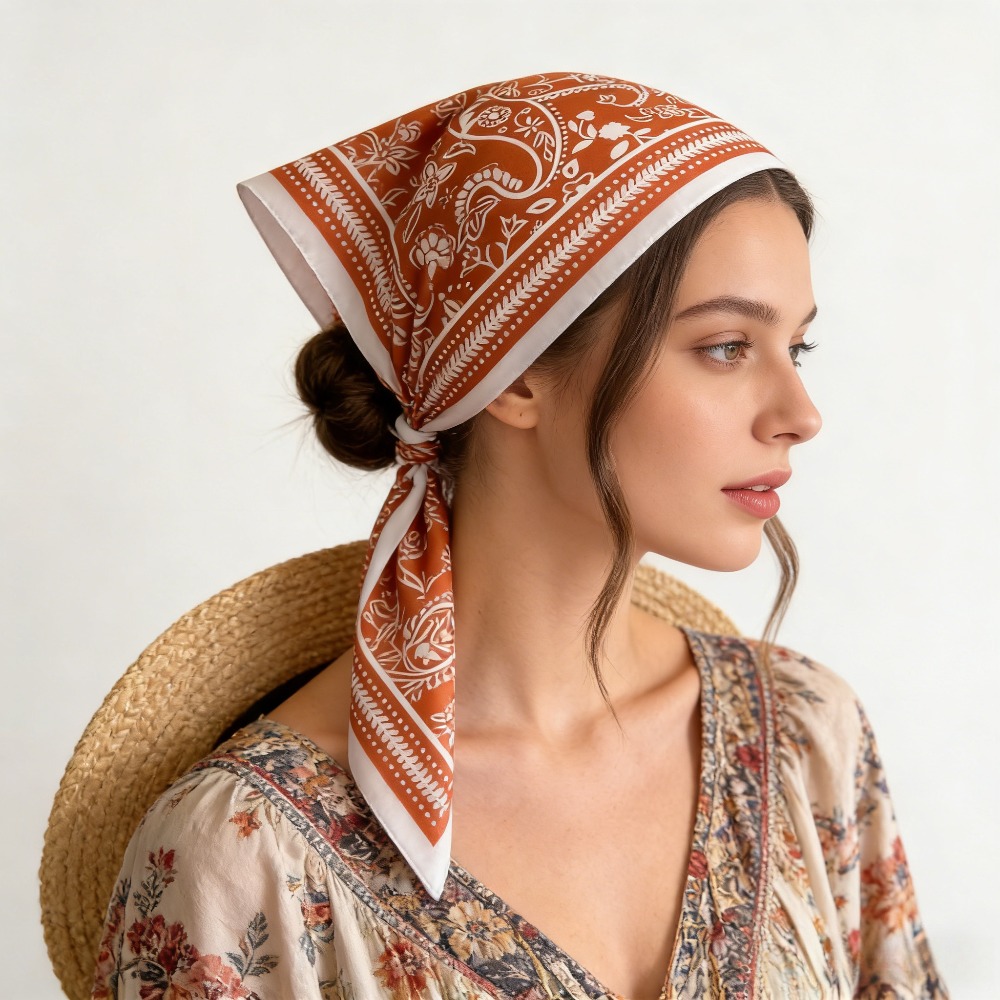 Scarf Silk Square - 1 szt. apaszka jedwabna w wzór