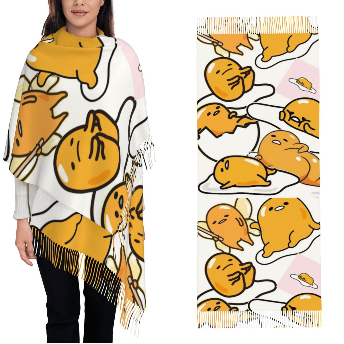 Pashmina Wrap Large - Szalik damski z motywem Gudetamy, uroczy,