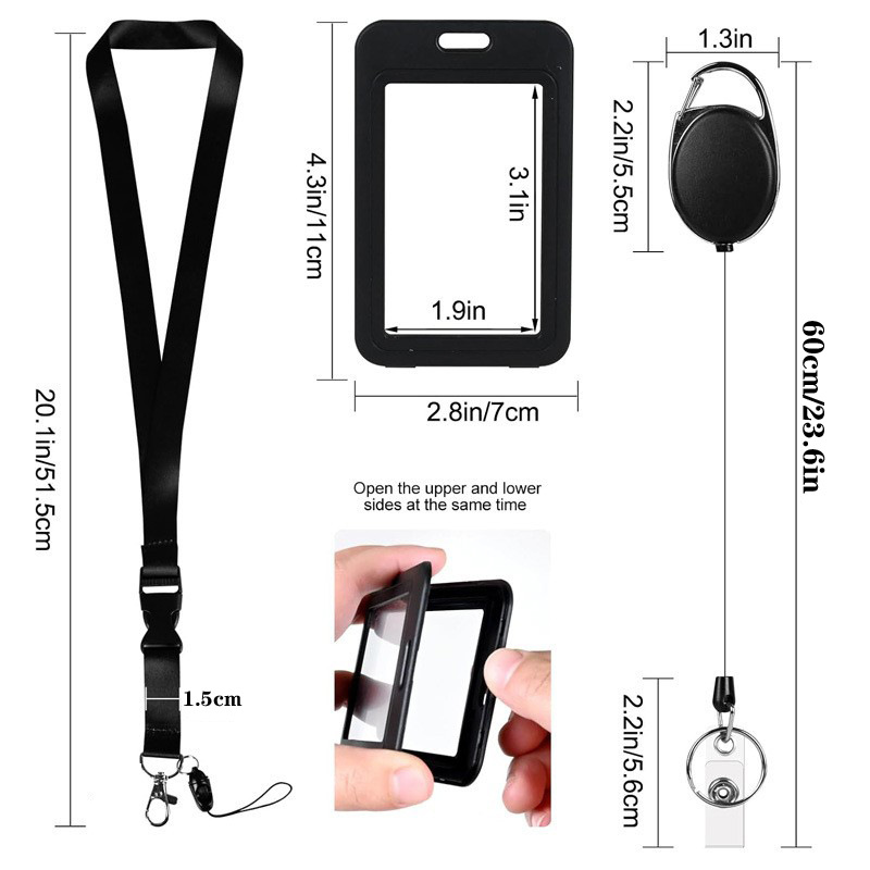 3 SZT. Plastikowy identyfikato – Lanyard Badge Holder recenzja i cena